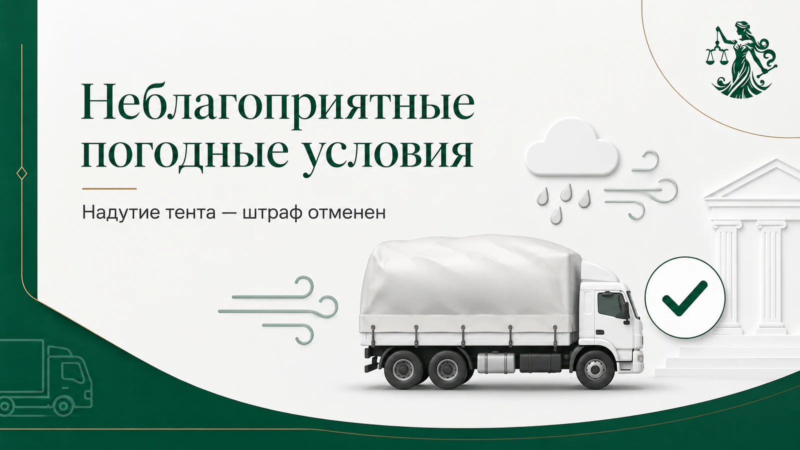 Неблагоприятные погодные условия и надутие тента — штраф отменён