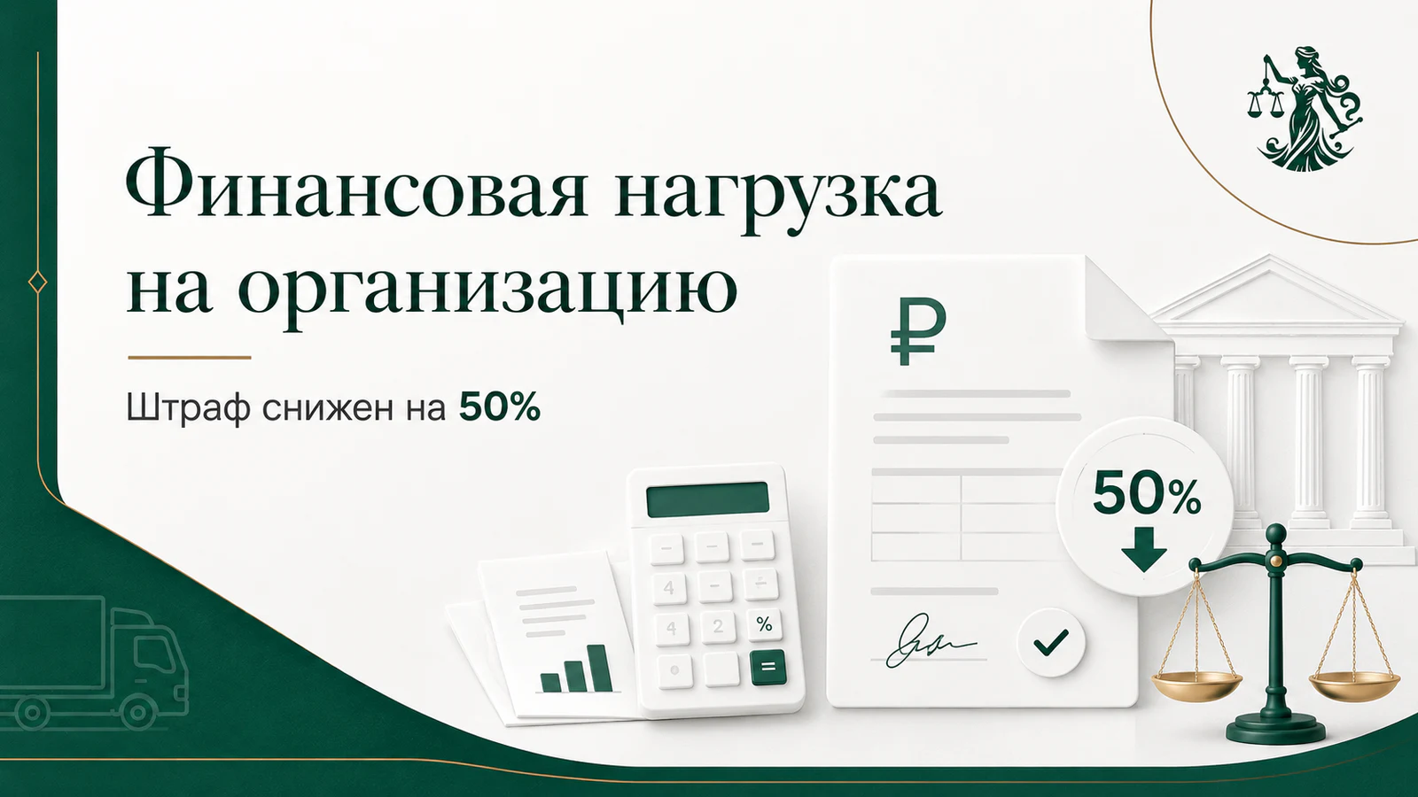 Финансовая нагрузка на организацию — штраф снижен на 50 процентов
